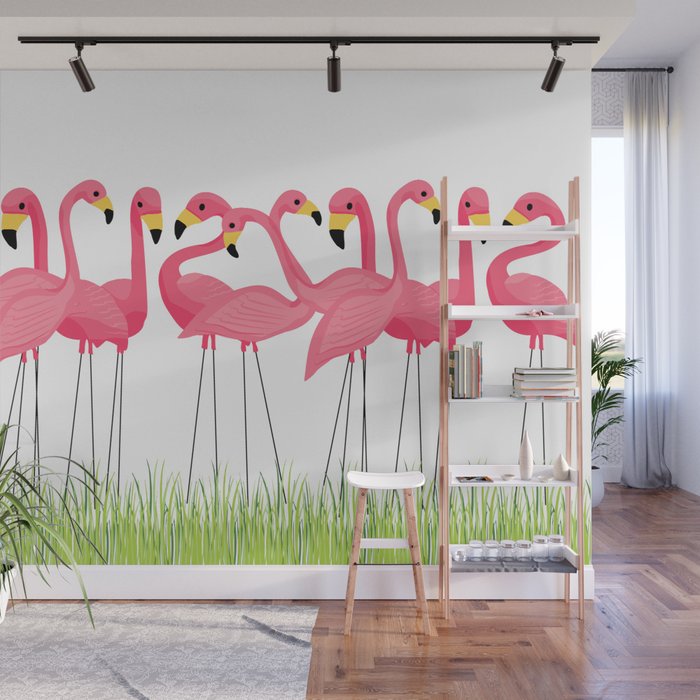 Cuban Pink Flamingos Wall Mural Gallery Image 1
