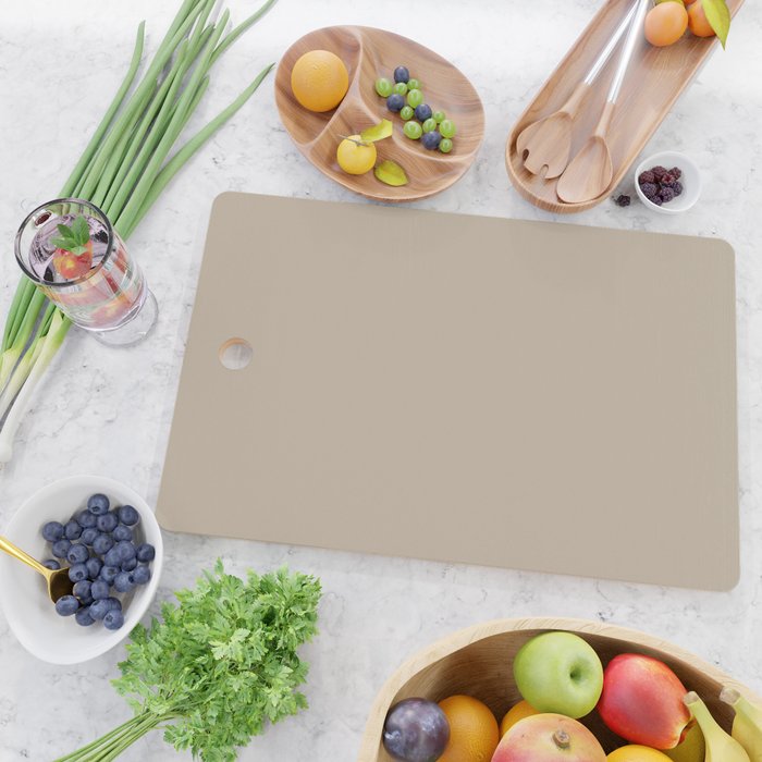 Oat Beige Solid Color Cutting Board Gallery Image 2