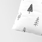 Black and white pine tree doodle art pattern Pillow Sham Gallery Image 4