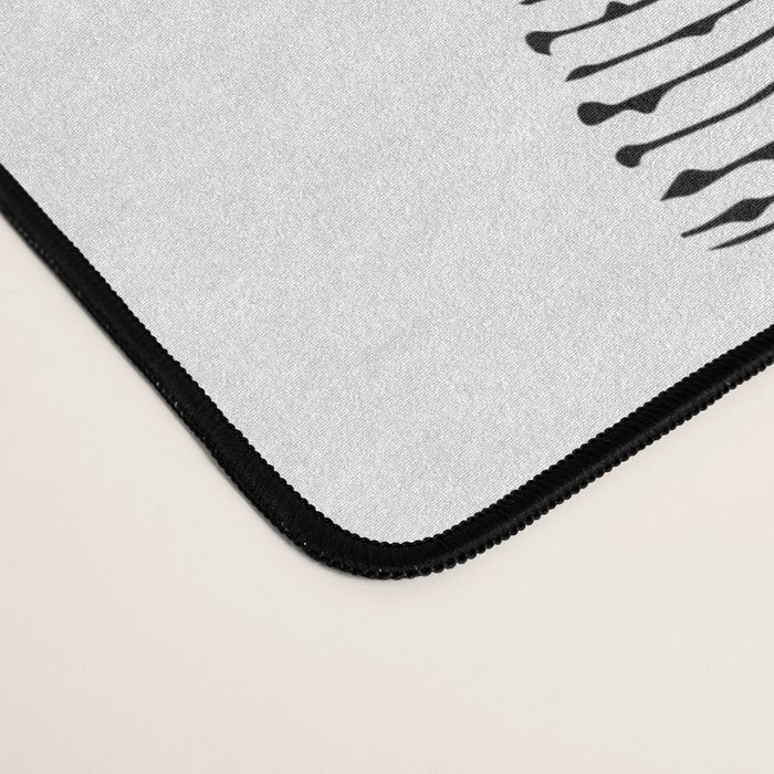 Black and white pine tree doodle art pattern Desk Mat Gallery Image 4