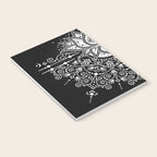 Sacred Lotus Blossom Mandala - White on Black Notebook Gallery Image 3