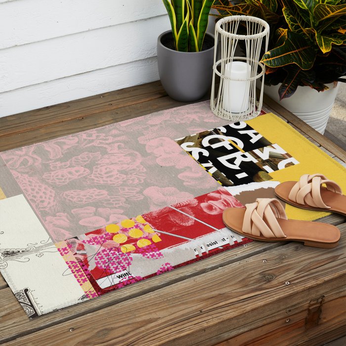 daydream in rosa traÌumen strukturiert versunken sinkend Outdoor Rug Gallery Image 2