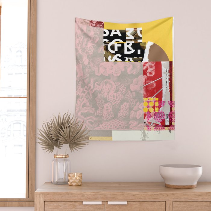 daydream in rosa traÌumen strukturiert versunken sinkend Wall Tapestry Gallery Image 2