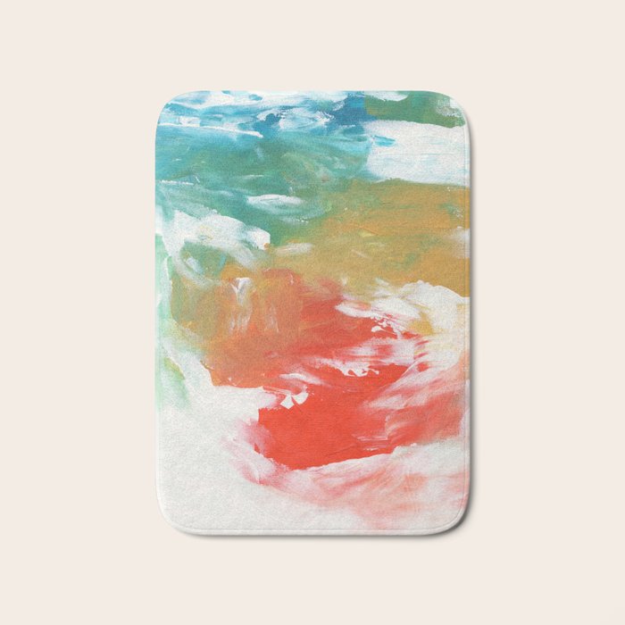 Ejaaz Haniff Colorful Abstract Acrylic Painting 'Storm In Paradise' Bath Mat Gallery Image 1
