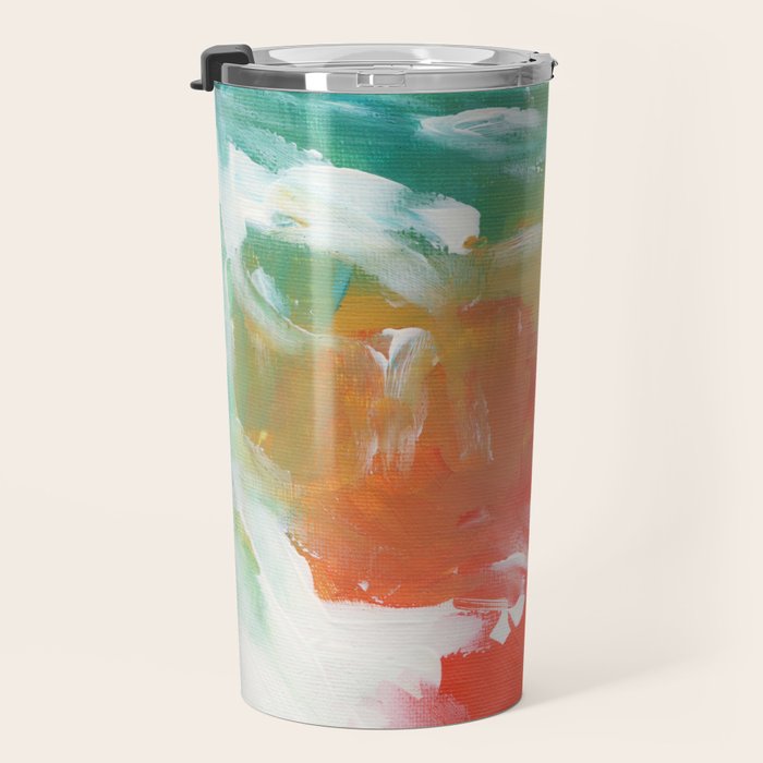 Ejaaz Haniff Colorful Abstract Acrylic Painting 'Storm In Paradise' Travel Mug Gallery Image 3