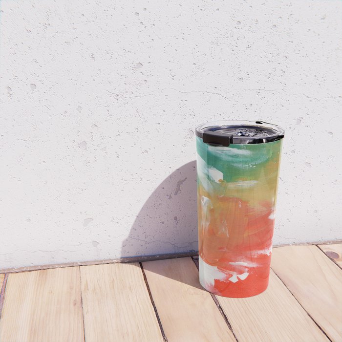 Ejaaz Haniff Colorful Abstract Acrylic Painting 'Storm In Paradise' Travel Mug Gallery Image 4