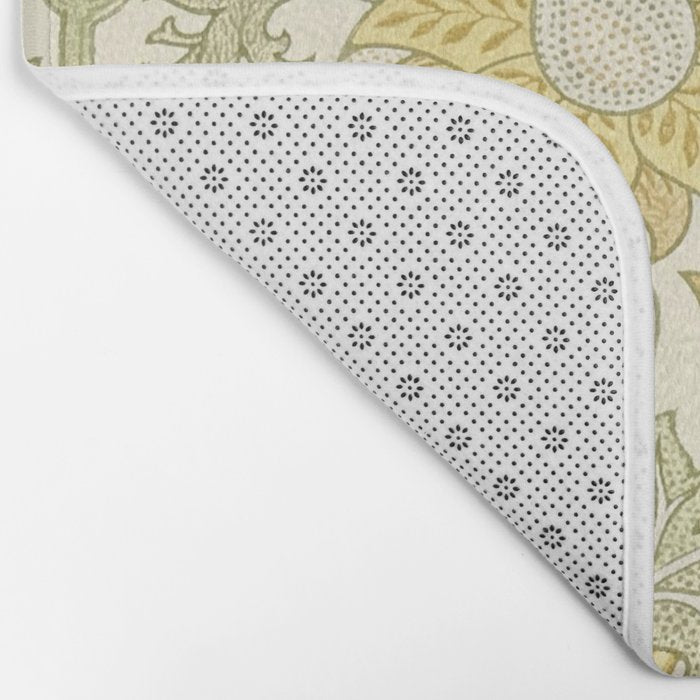 William Morris Pink and Rose Cowslip Fennel Yellow Pattern Bath Mat Gallery Image 2
