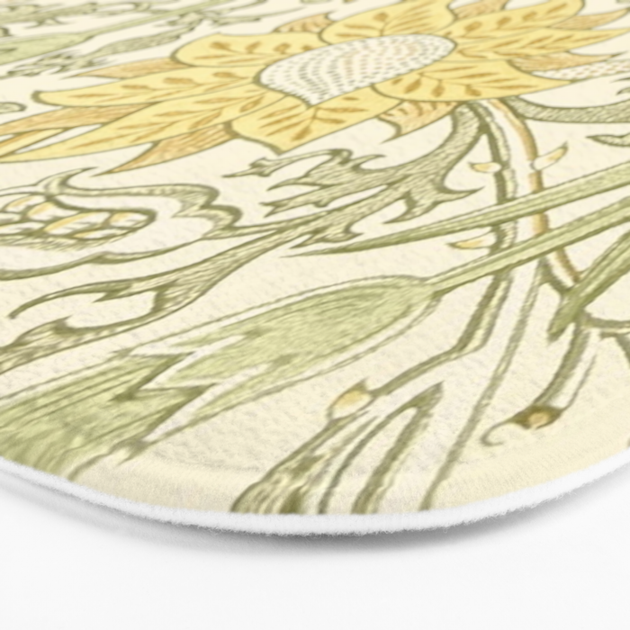 William Morris Pink and Rose Cowslip Fennel Yellow Pattern Bath Mat Gallery Image 3