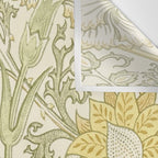 William Morris Pink and Rose Cowslip Fennel Yellow Pattern Wall Tapestry Gallery Image 3