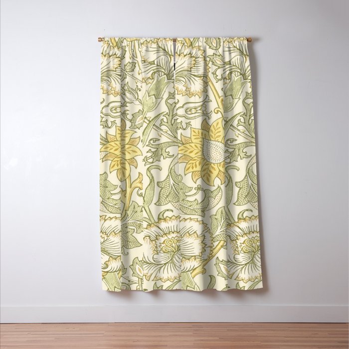 William Morris Pink and Rose Cowslip Fennel Yellow Pattern Window Curtain Gallery Image 3