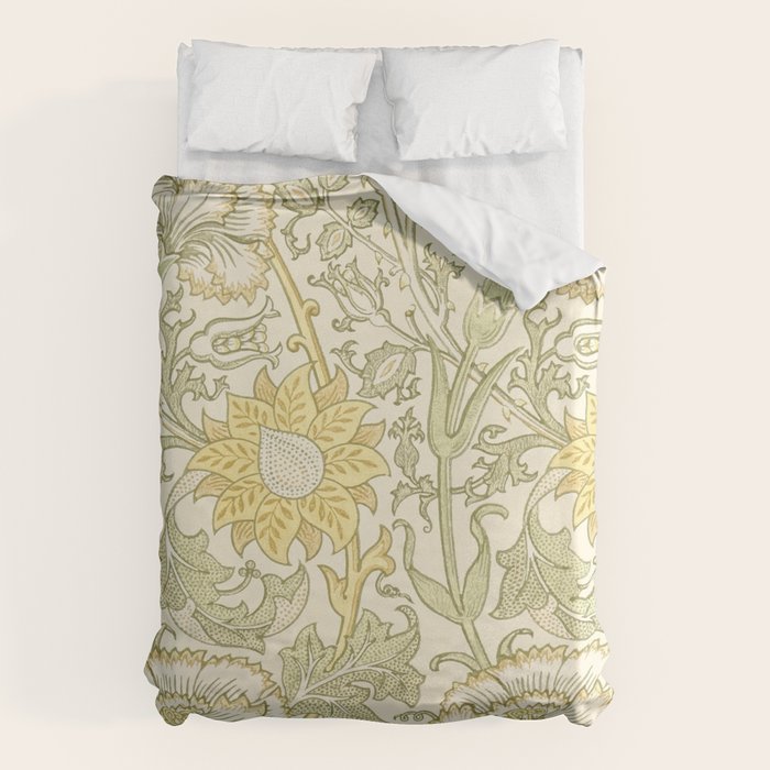 William Morris Pink and Rose Cowslip Fennel Yellow Pattern Duvet Cover Gallery Image 6