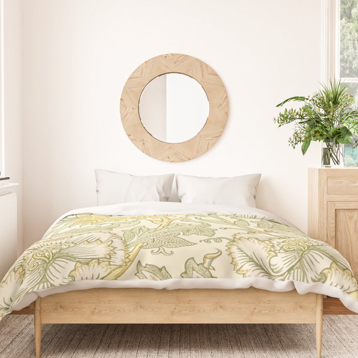 William Morris Pink and Rose Cowslip Fennel Yellow Pattern Duvet Cover Gallery Image 3