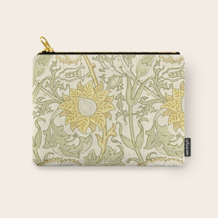William Morris Pink and Rose Cowslip Fennel Yellow Pattern Carry All Pouch Gallery Image 1
