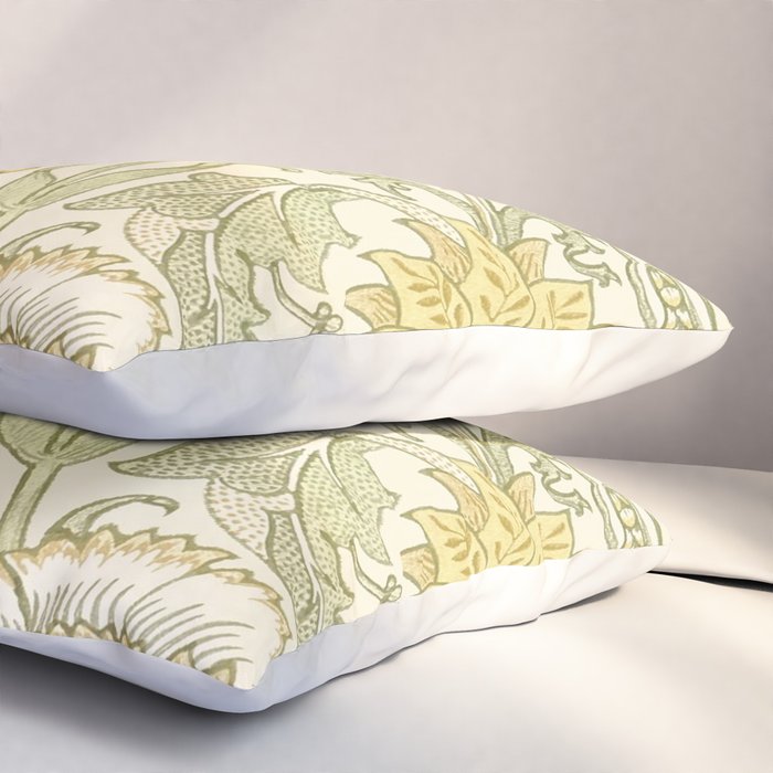 William Morris Pink and Rose Cowslip Fennel Yellow Pattern Pillow Sham Gallery Image 3