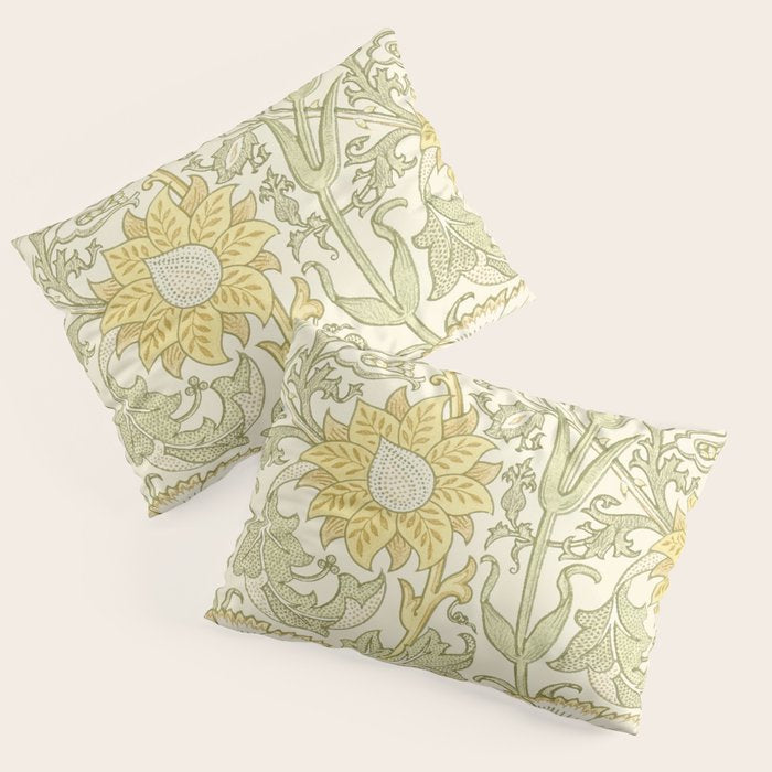 William Morris Pink and Rose Cowslip Fennel Yellow Pattern Pillow Sham Gallery Image 3
