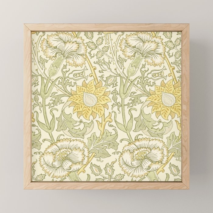 William Morris Pink And Rose Cowslip Fennel Yellow Pattern Mini Art Print