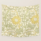 William Morris Pink and Rose Cowslip Fennel Yellow Pattern Wall Tapestry Gallery Image 4