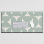 Bauhaus Mid Century Modern Geometric XII Sage Green Desk Mat Gallery Image 1