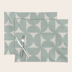 Bauhaus Mid Century Modern Geometric XII Sage Green Placemat Gallery Image 1