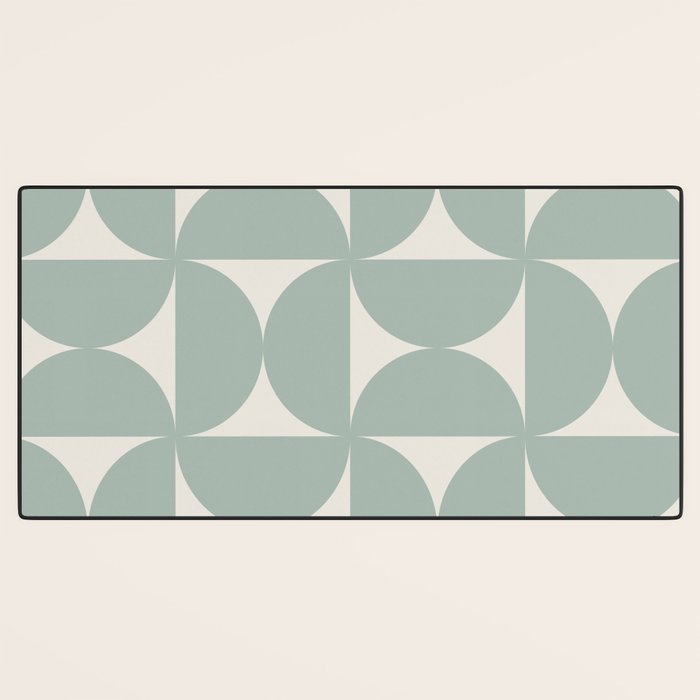 Bauhaus Mid Century Modern Geometric XII Sage Green Desk Mat Gallery Image 3