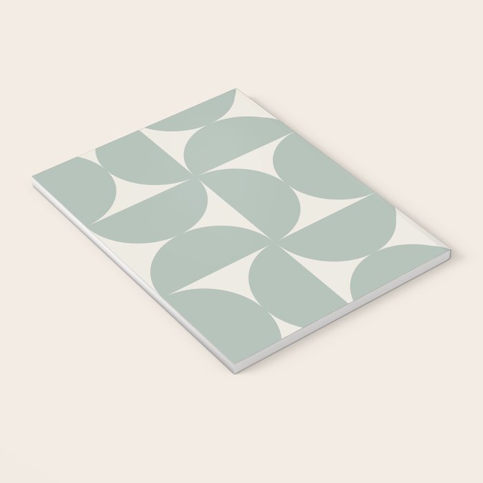 Bauhaus Mid Century Modern Geometric XII Sage Green Notebook Gallery Image 3