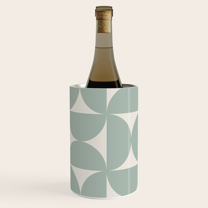 Bauhaus Mid Century Modern Geometric XII Sage Green Wine Chiller Gallery Image 2
