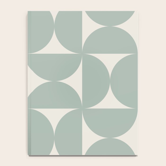 Bauhaus Mid Century Modern Geometric XII Sage Green Notebook Gallery Image 4