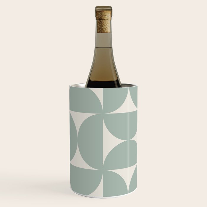 Bauhaus Mid Century Modern Geometric XII Sage Green Wine Chiller Gallery Image 1