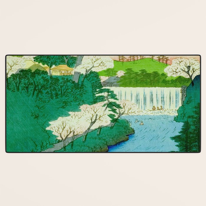âThe Great Waterfallâ Utagawa Hiroshige Vintage Japanese Woodblock Print East Asian Cultural Antique Art  Desk Mat Gallery Image 3