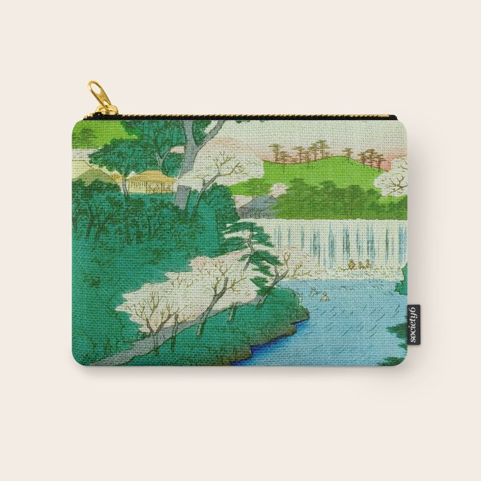 âThe Great Waterfallâ Utagawa Hiroshige Vintage Japanese Woodblock Print East Asian Cultural Antique Art  Carry All Pouch Gallery Image 1