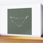 Capricorn Zodiac Star Constellation Line Art Sage Wall Mural Gallery Image 2