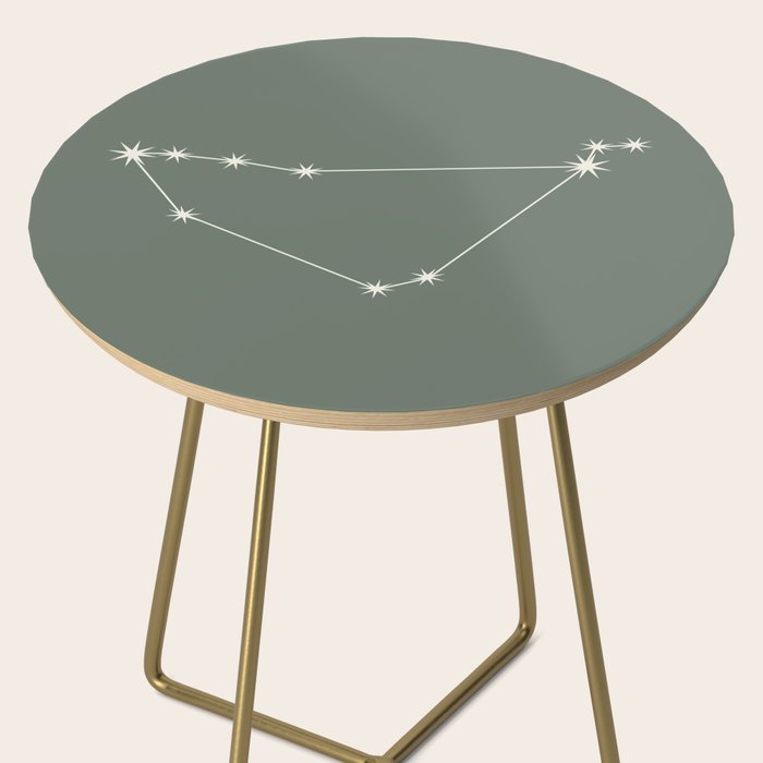 Capricorn Zodiac Star Constellation Line Art Sage Side Table Gallery Image 2