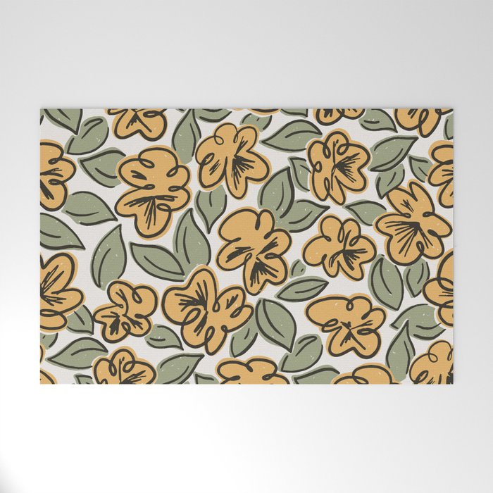 Black and Yellow Pansies Welcome Mat Gallery Image 1