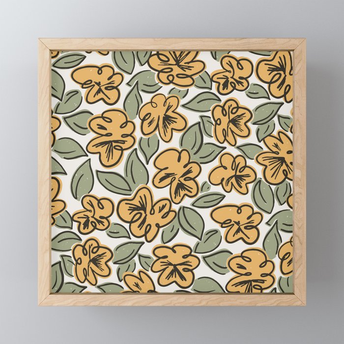 Black and Yellow Pansies Mini Art Print Gallery Image 1