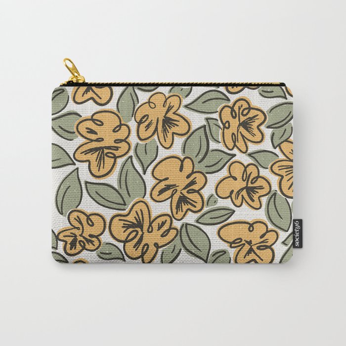 Black and Yellow Pansies Carry All Pouch Gallery Image 1