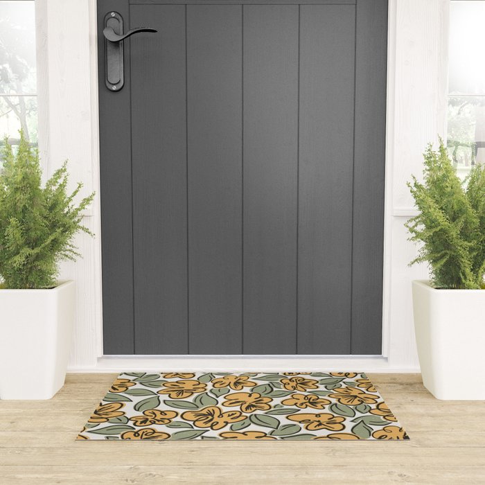 Black and Yellow Pansies Welcome Mat Gallery Image 3