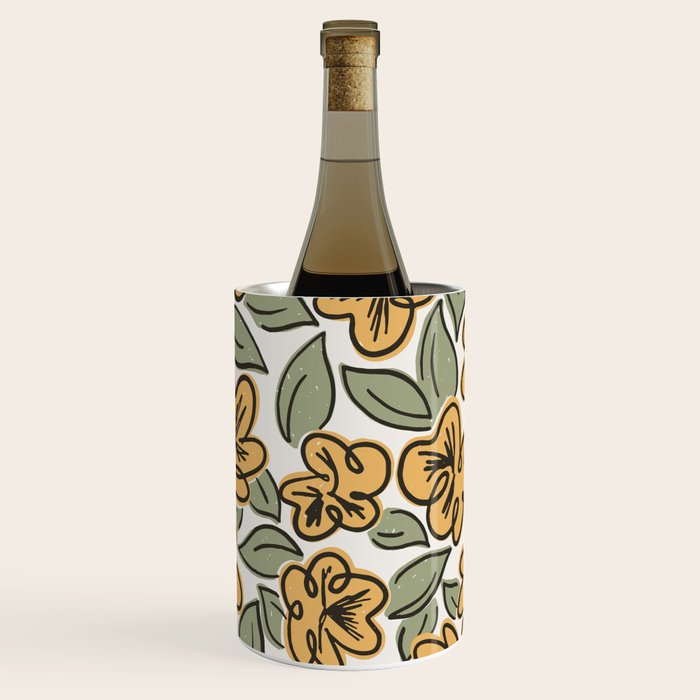 Black and Yellow Pansies Wine Chiller Gallery Image 2