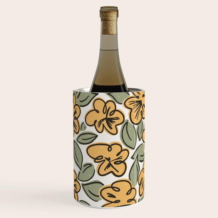 Black and Yellow Pansies Wine Chiller Gallery Image 3