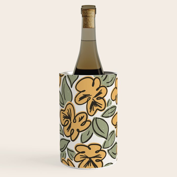 Black and Yellow Pansies Wine Chiller Gallery Image 1