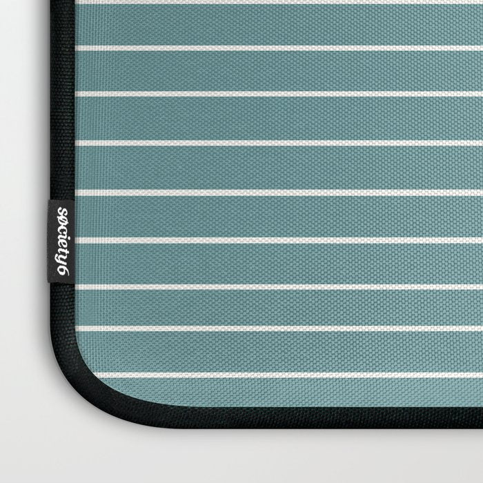 Minimal Line Curvature LXXXVI Beachy Teal Mid Century Modern Arch Abstract Laptop Sleeve Gallery Image 3