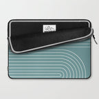 Minimal Line Curvature LXXXVI Beachy Teal Mid Century Modern Arch Abstract Laptop Sleeve Gallery Image 2