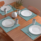 Minimal Line Curvature LXXXVI Beachy Teal Mid Century Modern Arch Abstract Placemat Gallery Image 2