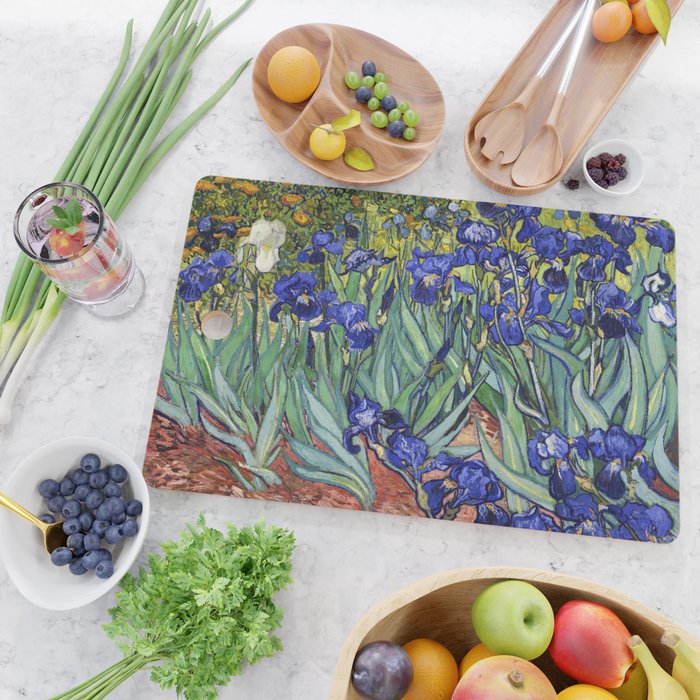 Irises by Vincent van Gogh Cutting Board Gallery Image 2