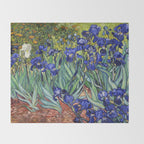 Irises by Vincent van Gogh Throw Blanket Gallery Image 2