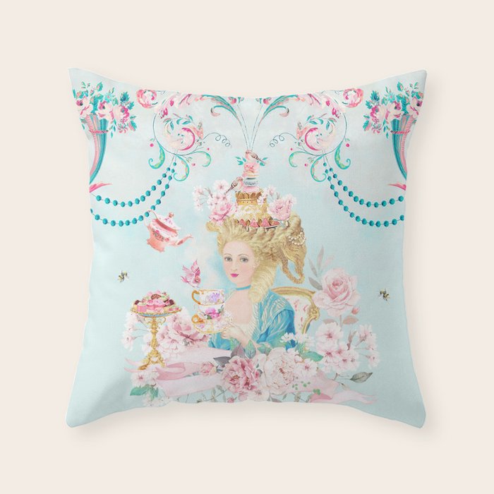 Marie Antoinette Hot Tea Throw Pillow Gallery Image 6