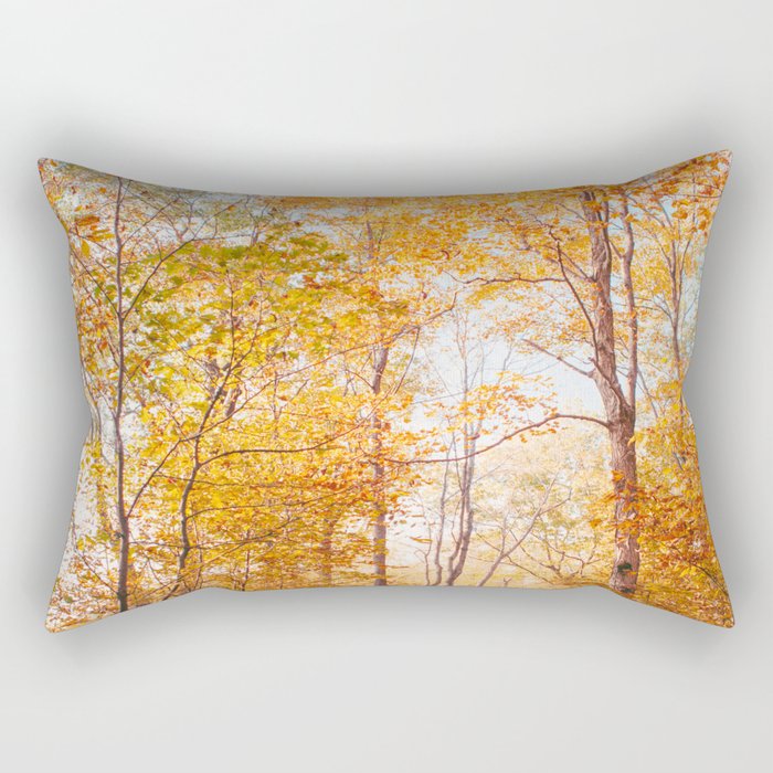 Autumn Glory - Nature, Fall Forest Landscape Photography Rectangular Pillow Gallery Image 2