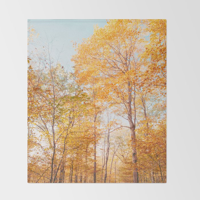 Autumn Glory - Nature, Fall Forest Landscape Photography Throw Blanket Gallery Image 2