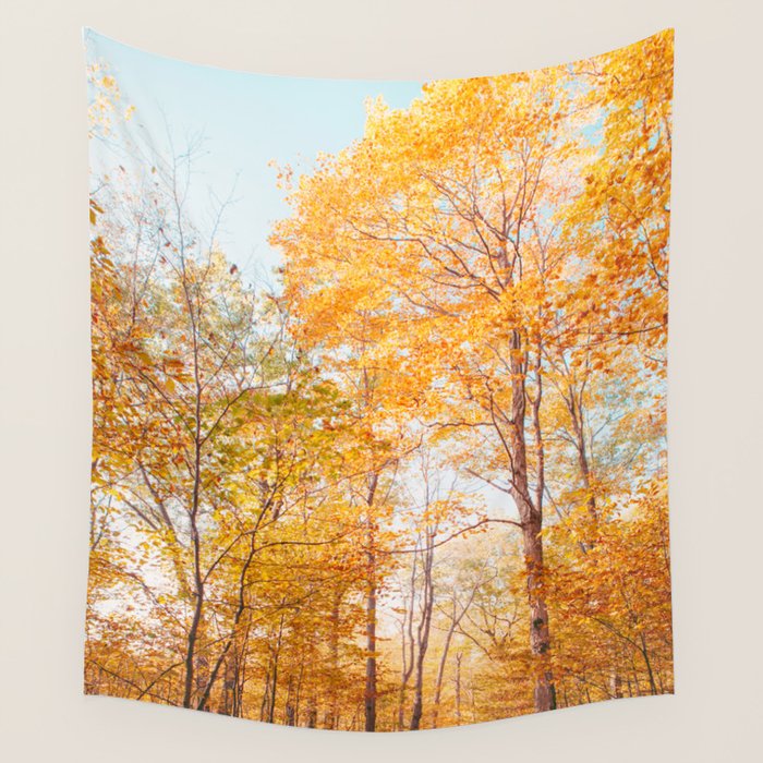 Autumn Glory - Nature, Fall Forest Landscape Photography Wall Tapestry Gallery Image 1