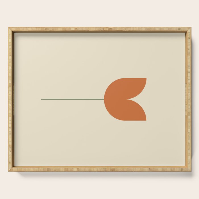 Vintage Tulip Minimalism - Red Serving Tray Gallery Image 1
