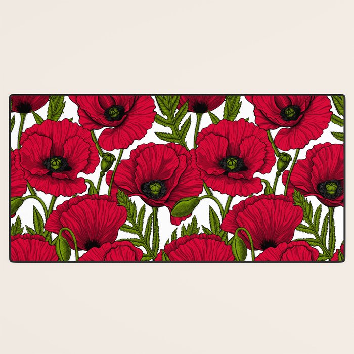 Red Poppy garden 2 Desk Mat Gallery Image 3